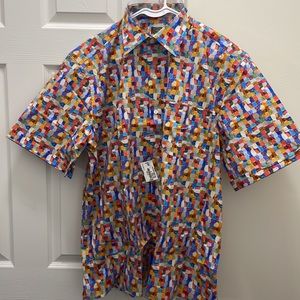 Maus&Hoffman Multicolored Short Sleeve Button Down. XL